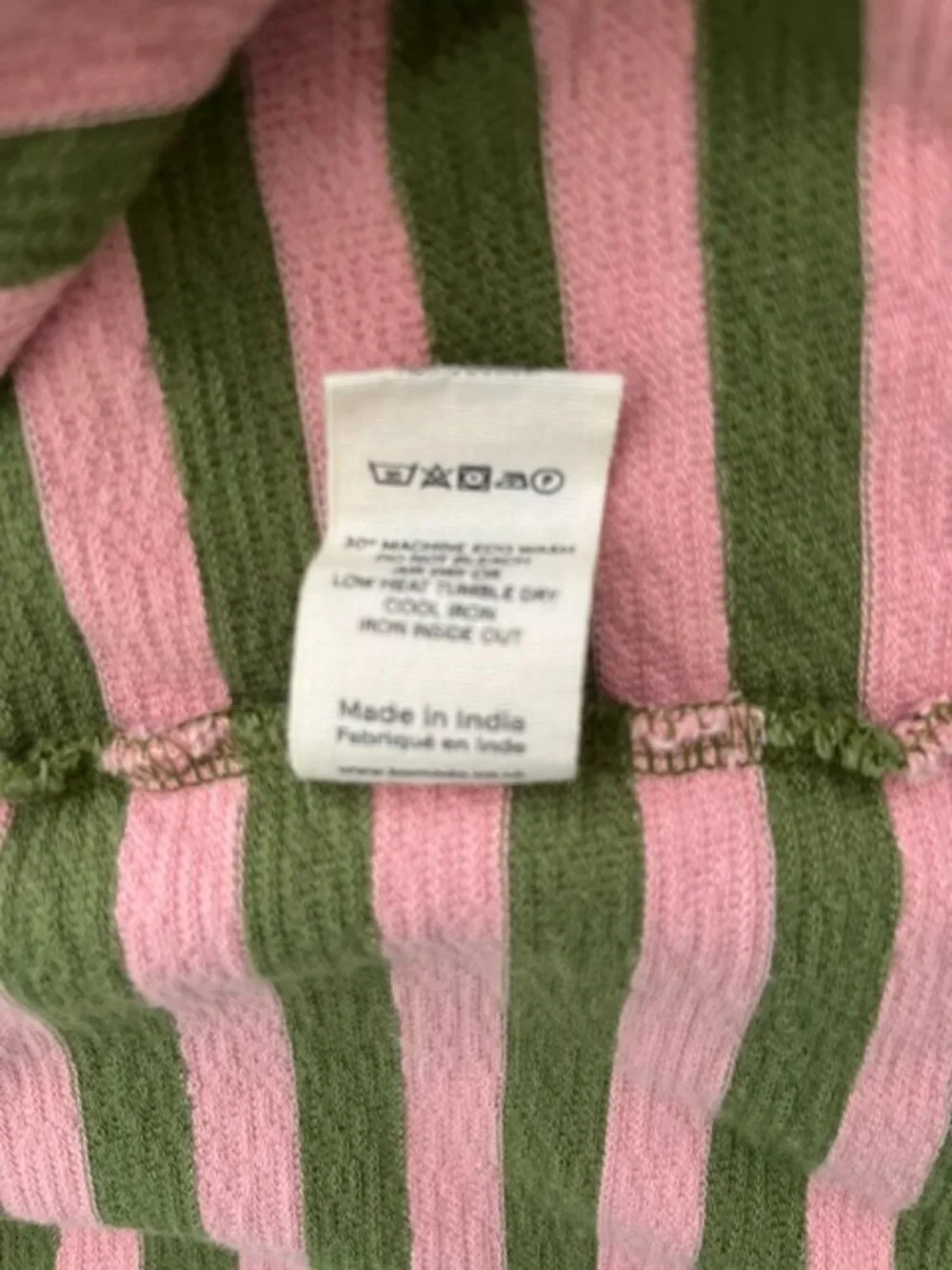 KOMODO Una Organic Cotton Mini Dress in Pink and Green Stripe | Size 6 - Picture 12 of 12